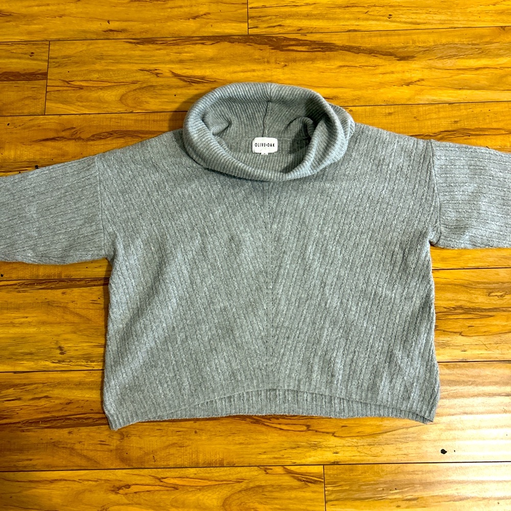 Olive + Oak grey turtleneck sweater.